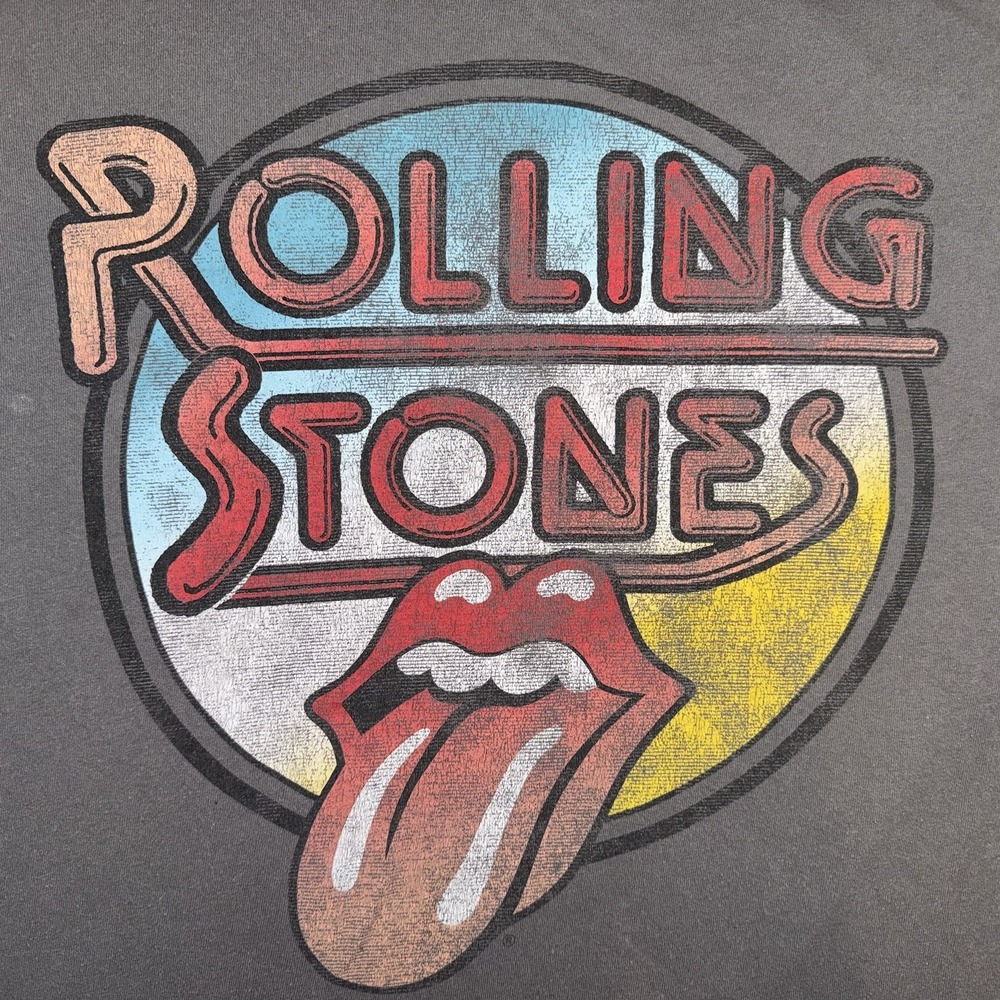 The Rolling Stones T-Shirt Mens Medium Grey Rock Band Logo - Picture 3 of 6